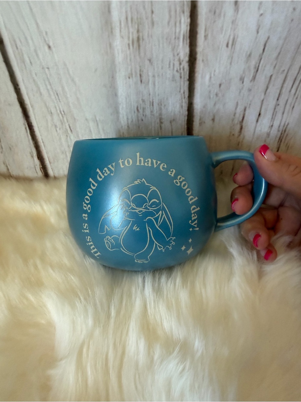 Disney Stitch 21 oz Jumbo Mug Blue This is a Good Day to Have a Good Day